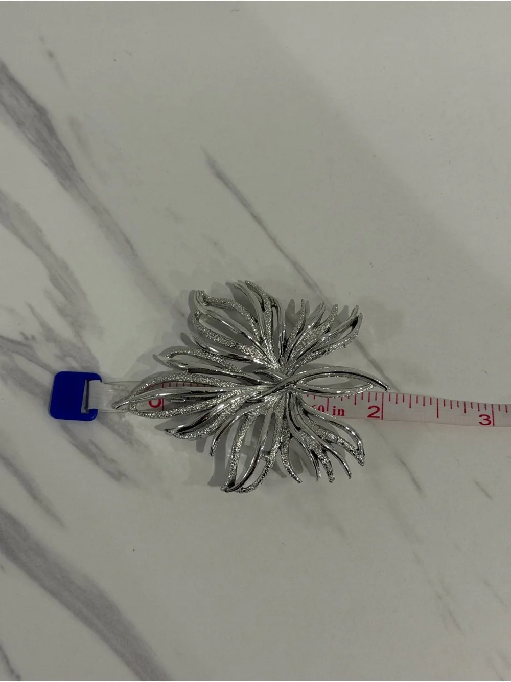 Vintage Silver Floral Burst Brooch